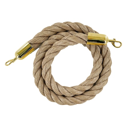 Montour Line Twisted Polyprop.Rope Hemp With Pol.Brass Snap Ends 6ft.Cotton Core PPR150-60-HP-SE-PB